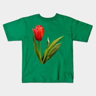 Single Red Tulip Kids T-Shirt